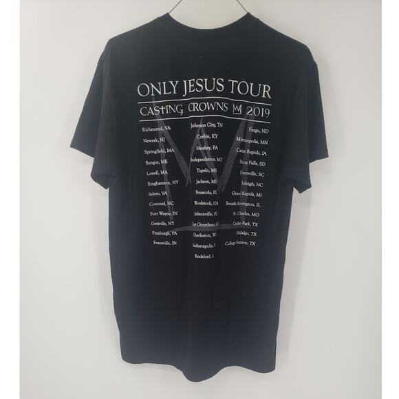 CASTING CROWNS Only Jesus Tour 2019 Short Sleeve Black T-Shirt Womens Medium M - Picture 2 of 3